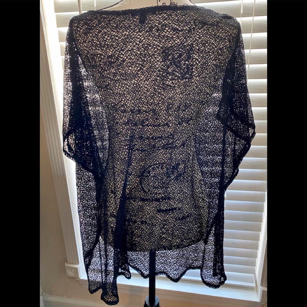Eileen Fisher Open Weave Side Slit Top
